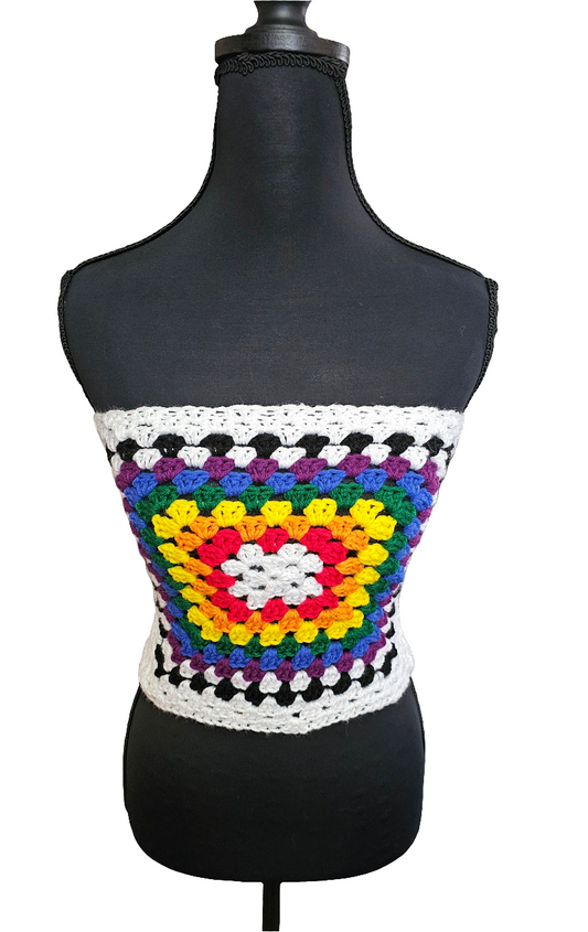 Granny Square lace up top Size Small